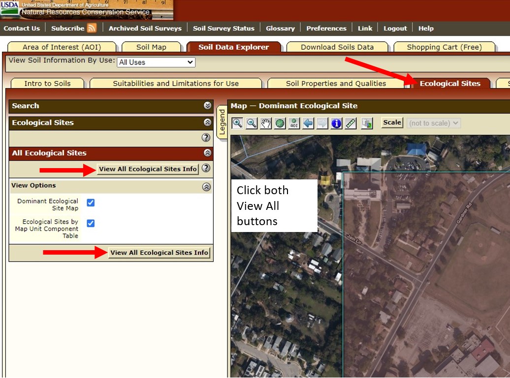 Soil data explorer tab from the web soil survey page
