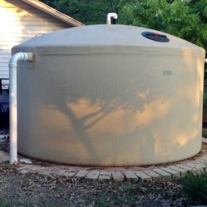 Newly installed rainwater collection system
