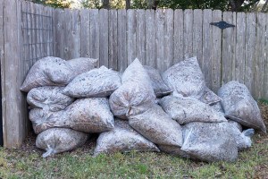 Stockpile of Leaf Mulch - October gardening to-dos