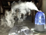 Humidifier giving off steam