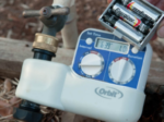 Irrigation timer with batteries
