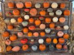 wall of pumpkins