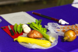 colorful vegetables for children to guess where they belonged on the eat a rainbow activity